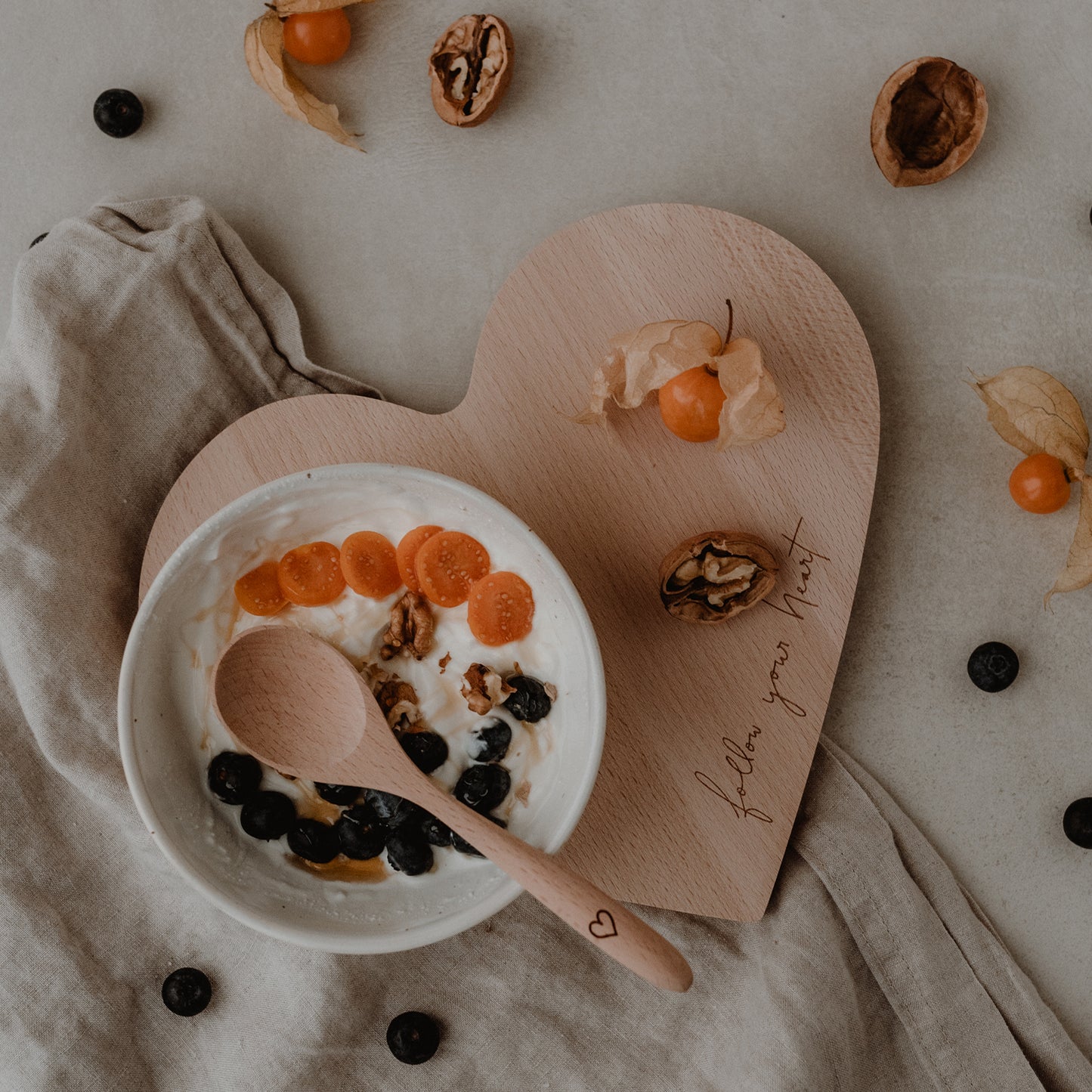 Planche à déjeuner Coeur Follow your heart