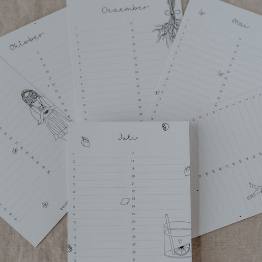 Calendrier de table Anniversaires Demoiselle d'honneur