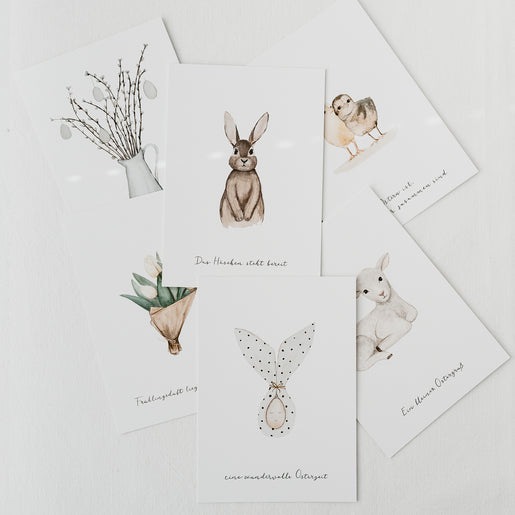 Lot de 6 cartes de Pâques