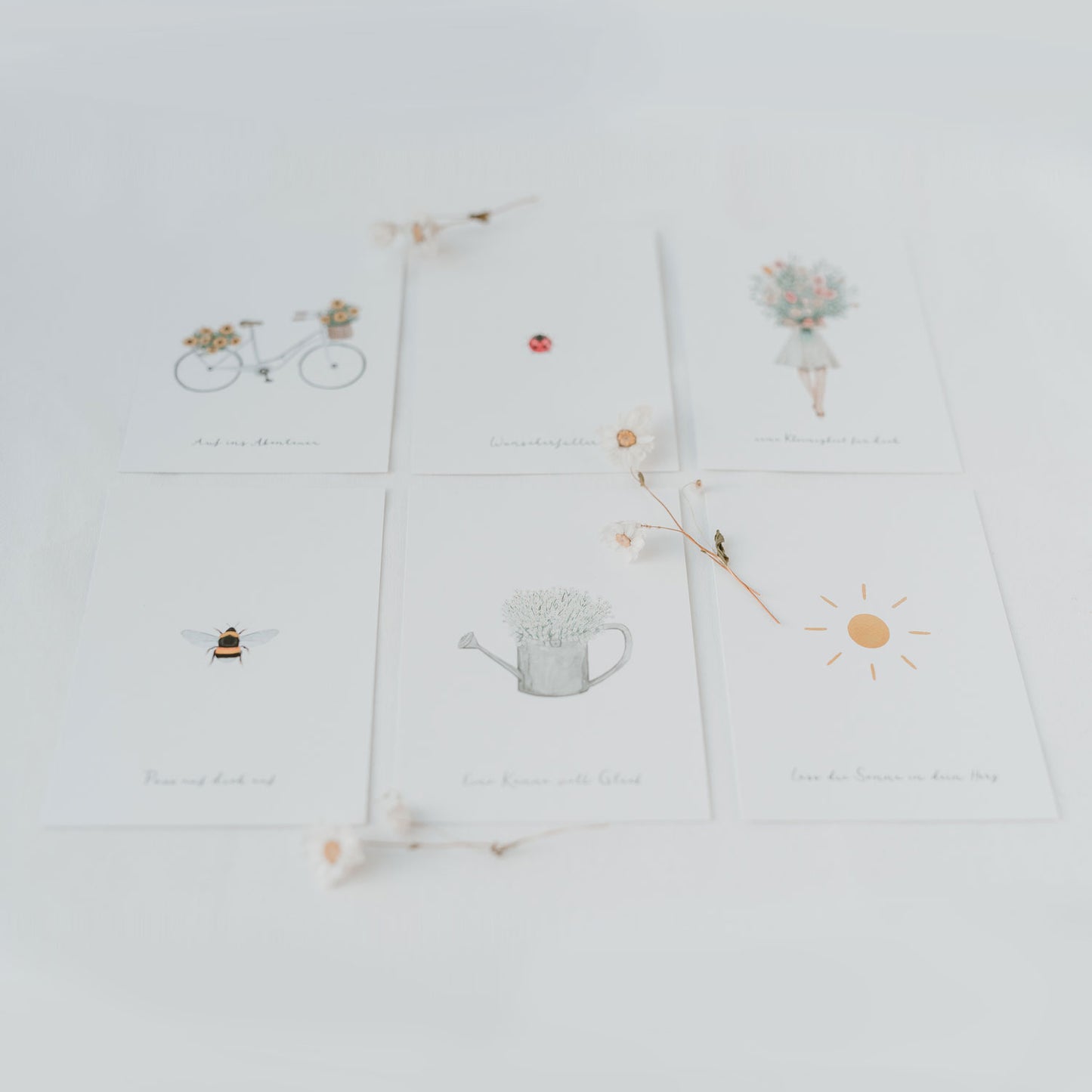 Lot de 6 cartes "Blumenliebe/Amour des fleurs"