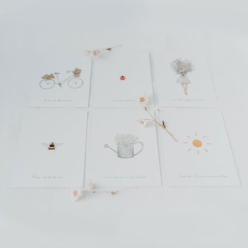 Lot de 6 cartes "Blumenliebe/Amour des fleurs"