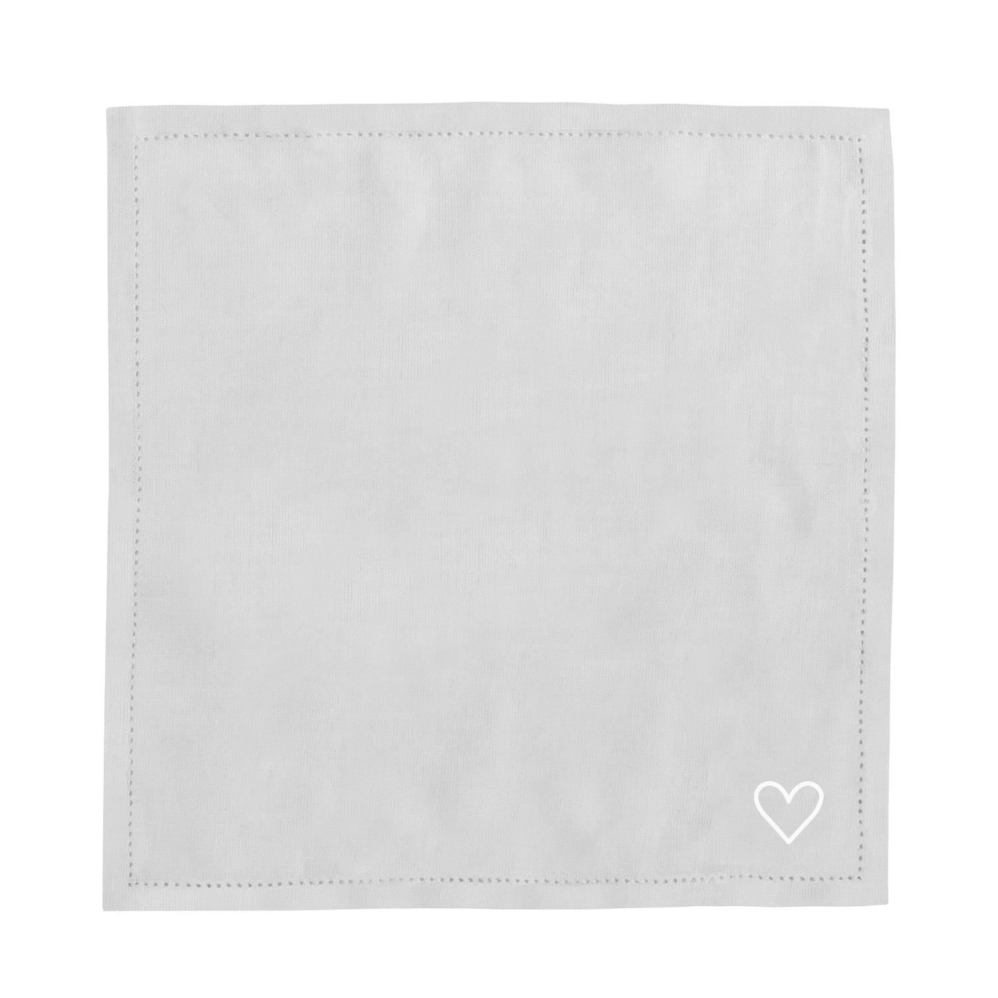 Lot de 4 serviettes en lin "cœur"